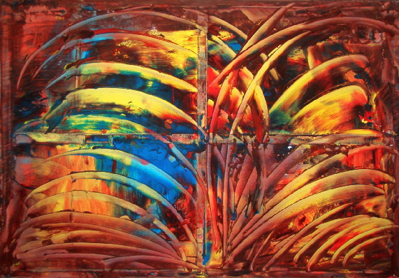  RAIN>FOREST - 19 - sunset - Acryl auf Lwd - 2025 - 70 x 100 cm