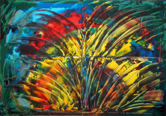 RAIN>FOREST - 23 - afternoon - Acryl auf Lwd - 2025 - 70 x 100 cm